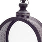22" Black Distressed Ornate Metal Floor Lantern Candle Holder