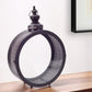 22" Black Distressed Ornate Metal Floor Lantern Candle Holder