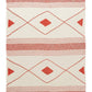 60" X 50" Blue and Off White Woven Cotton Striped Throw Blanket with Fringe