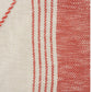 60" X 50" Blue and Off White Woven Cotton Striped Throw Blanket with Fringe