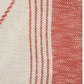 60" X 50" Red Woven Cotton Striped Throw Blanket with Fringe