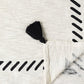 50" X 60" Black and White Woven Cotton Geometric Throw Blanket with Tassels