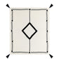 50" X 60" Black and White Woven Cotton Geometric Throw Blanket with Tassels