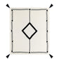 50" X 60" Black and White Woven Cotton Geometric Throw Blanket with Tassels