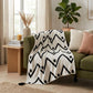 50" X 60" Black and White Woven Cotton Chevron Throw Blanket with Tassels