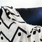 50" X 60" Black and White Woven Cotton Chevron Throw Blanket with Tassels