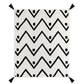 50" X 60" Black and White Woven Cotton Chevron Throw Blanket with Tassels