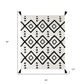 60" X 50" Black and White Woven Cotton Geometric Throw Blanket with Tassels