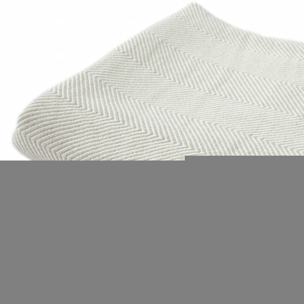50" X 60" Gray Woven Cotton Herringbone Throw Blanket with Fringe