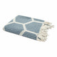 60" X 50" Purple Woven Cotton Geometric Throw Blanket with Fringe