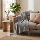 50" X 60" Blue Woven Cotton Throw Blanket with Tassels