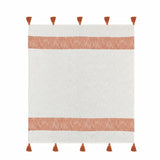 50" X 60" Yellow Woven Cotton Striped Throw Blanket with Tassels