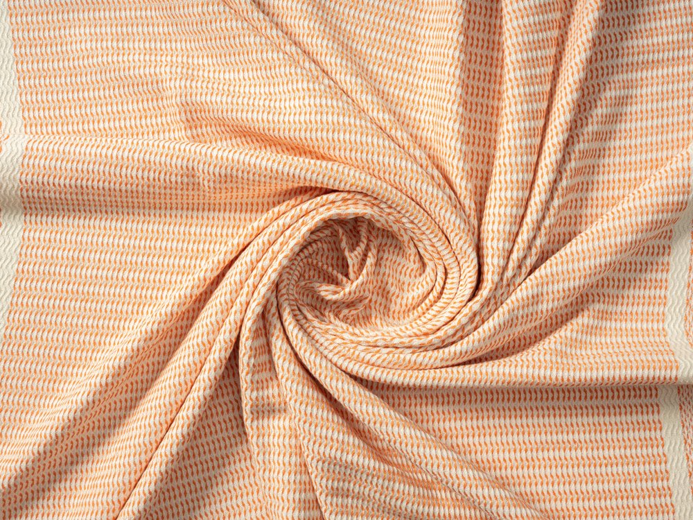 50" X 60" Orange Woven Cotton Striped Throw Blanket with Fringe