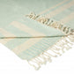 50" X 60" Turquoise Woven Cotton Striped Throw Blanket with Fringe