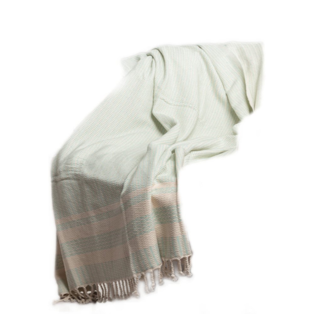 50" X 60" Orange Woven Cotton Striped Throw Blanket with Fringe