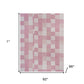 Pink Knitted Cotton Geometric Throw