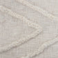 Ivory Geometric King Cotton Coverlet With Fringe