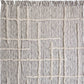 60" X 50" Gray Woven Cotton Striped Throw Blanket with Fringe
