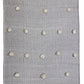50" X 60" Gray Woven Cotton Houndstooth Throw Blanket with Pom Poms