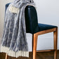 50" X 60" Blue and White Woven Cotton Throw Blanket with Fringe