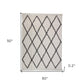 60" X 50" Cream Woven Cotton Geometric Throw Blanket with Fringe