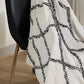60" X 50" Cream Woven Cotton Geometric Throw Blanket with Fringe