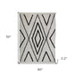 60" X 50" Cream Woven Cotton Geometric Throw Blanket with Fringe