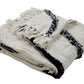 60" X 50" Cream Woven Cotton Geometric Throw Blanket with Fringe