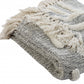 50" X 60" Black and Gray Woven Cotton Geometric Throw Blanket with Fringe