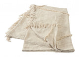 60" X 50" Orange Woven Cotton Throw Blanket with Fringe
