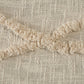 60" X 50" Cream Woven Cotton Throw Blanket with Fringe
