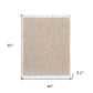 60" X 50" Beige Woven Cotton Geometric Throw Blanket with Fringe