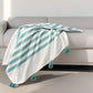 50" X 60" Blue and White Woven Cotton Striped Throw Blanket with Tassels