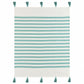 50" X 60" Blue and White Woven Cotton Striped Throw Blanket with Tassels
