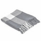 50" X 60" Gray Woven Cotton Checkered Throw Blanket with Fringe