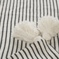 50" X 60" Brown and White Woven Cotton Striped Throw Blanket with Tassels