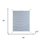 50" X 60" Blue and White Woven Cotton Striped Throw Blanket with Tassels