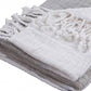 50" X 60" Gray and White Woven Cotton Ombre Throw Blanket with Fringe