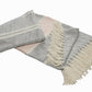 50" X 60" Gray Woven Cotton Striped Throw Blanket with Tassels