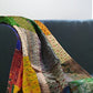70" X 50" Blue and Green Kantha Silk Patchwork Throw Blanket with Embroidery