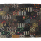 70" X 50" Black Kantha Cotton Patchwork Throw Blanket with Embroidery