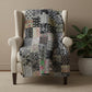 Gray Knitted Cotton Patchwork Throw Blanket