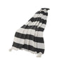 50" X 60" Blue and White Woven Cotton Striped Throw Blanket with Tassels