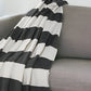 50" X 60" Blue and White Woven Cotton Striped Throw Blanket with Tassels