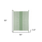 60" X 50" Green Woven Cotton Striped Throw Blanket with Tassels