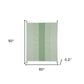 60" X 50" Green Woven Cotton Striped Throw Blanket with Tassels