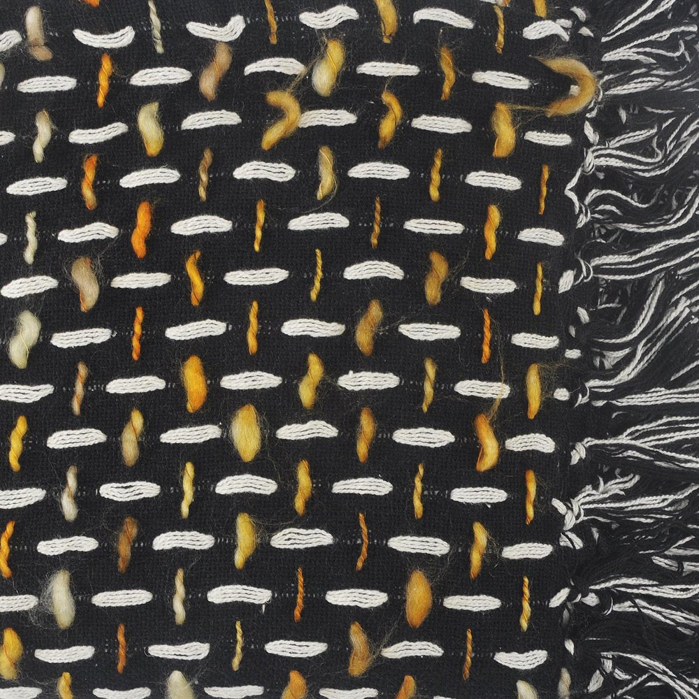 50" X 60" Black And Gold Geometric Cotton Woven Throw Blanket with Tassels