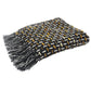 Black and Blue Woven Cotton Geometric Throw Blanket