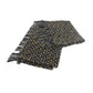 Black and Blue Woven Cotton Geometric Throw Blanket