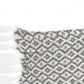 50" X 60" Gray and White Woven Cotton Geometric Throw Blanket with Fringe